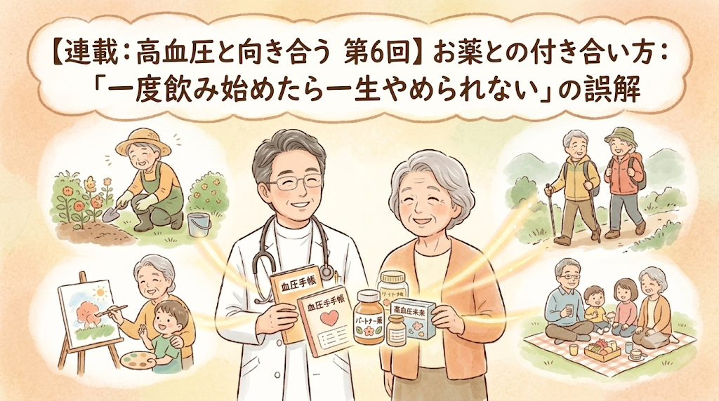 【連載:高血圧と向き合う 第6回】お薬との付き合い方:「一度飲み始めたら一生やめられない」の誤解