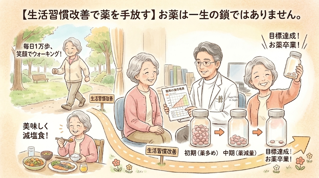 生活習慣改善で薬を手放す、お薬は一生の鎖ではありません