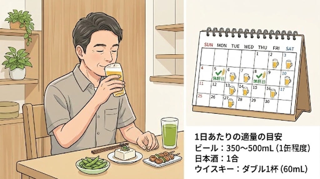 アルコールの適量と休肝日のカレンダー