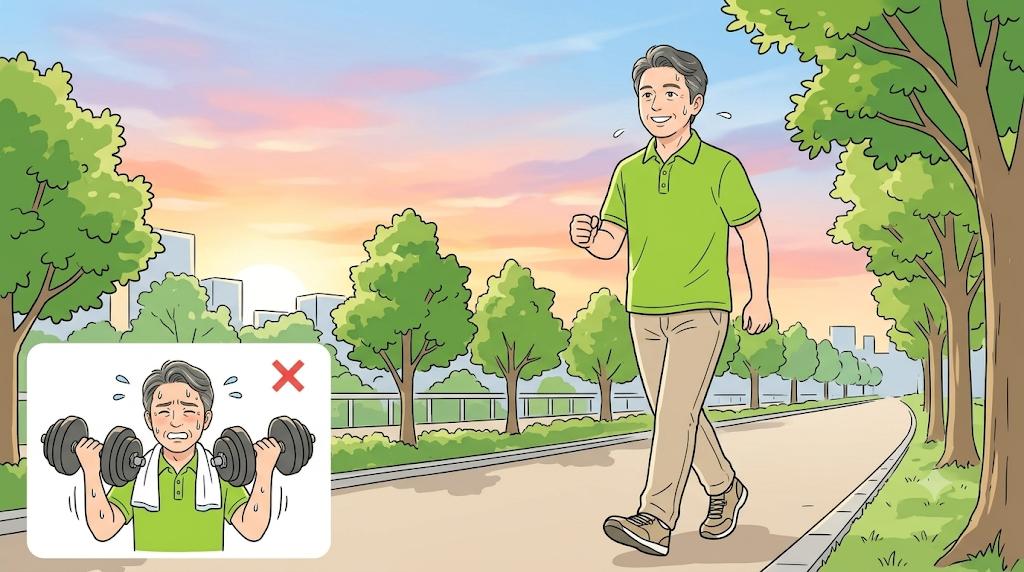 有酸素運動と激しい筋トレの比較イラスト